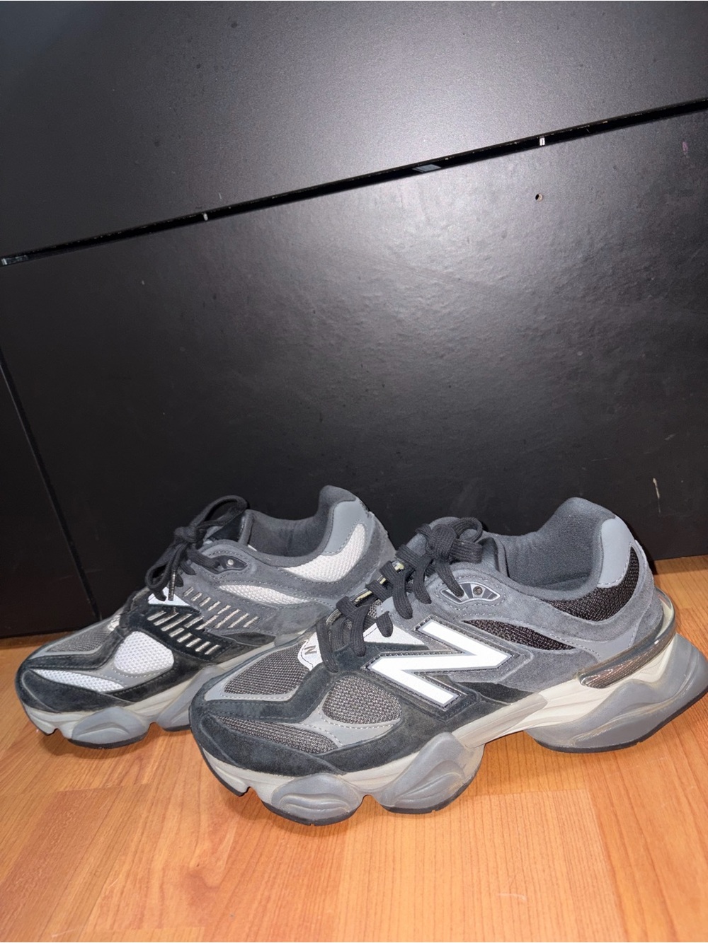 Nike Gray and Black Women’s Chunky Mesh Sneakers